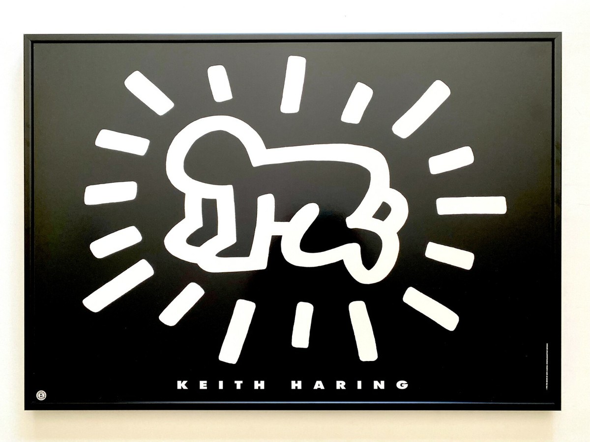 KEITH HARING ESTATE RARE 1993 LITHOGRAPH PRINT FRAMED POSTER