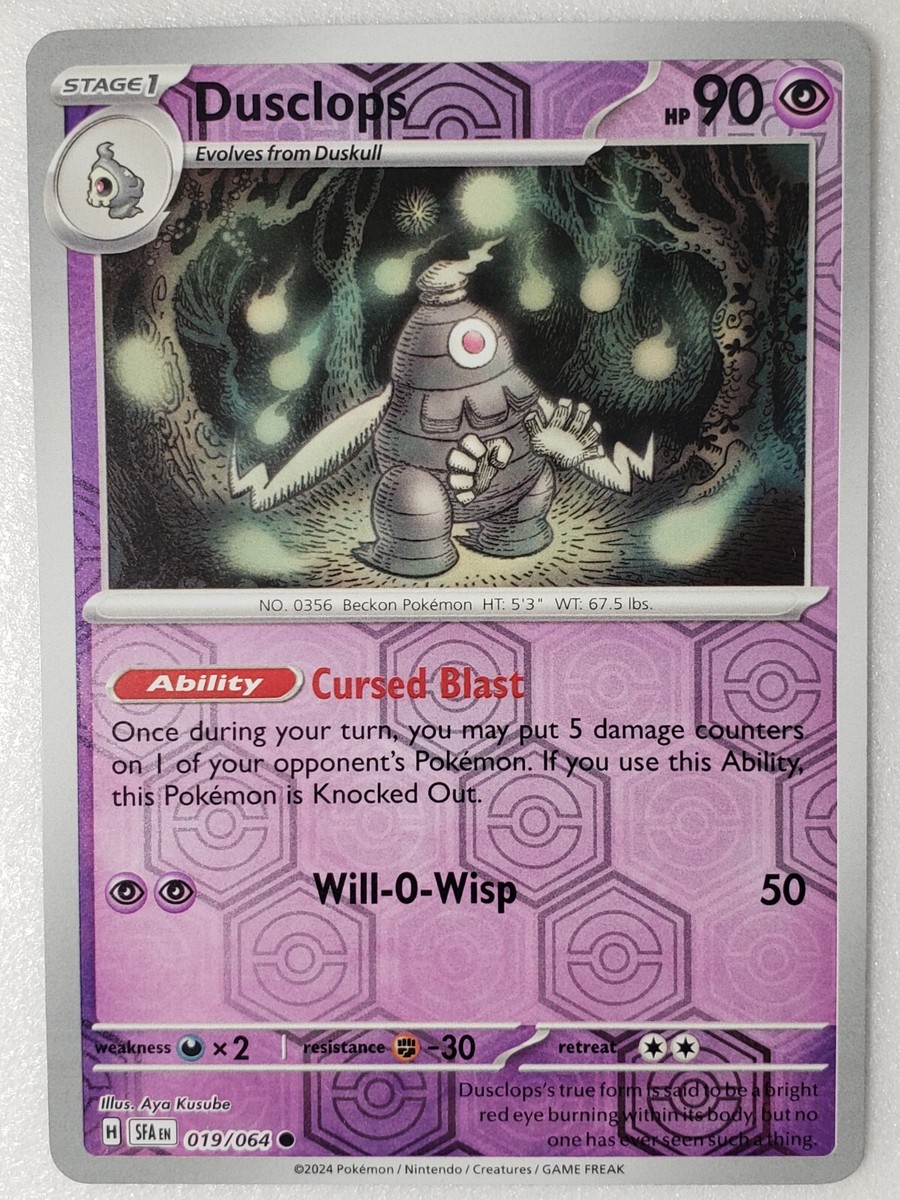 REVERSE HOLO Dusclops 019/064 - Shrouded Fable Pokemon Card - $2