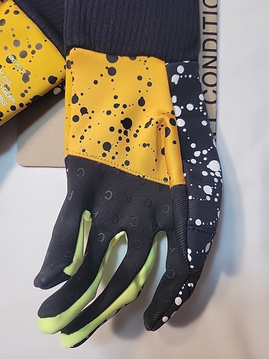 Nike Lab ACG Shield Women's XS Running Gloves Yellow Ochre Black