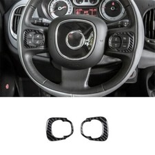 Carbon Fiber Interior Steering Wheel Accent Cover Trim For 2014-2017 Fiat 500L