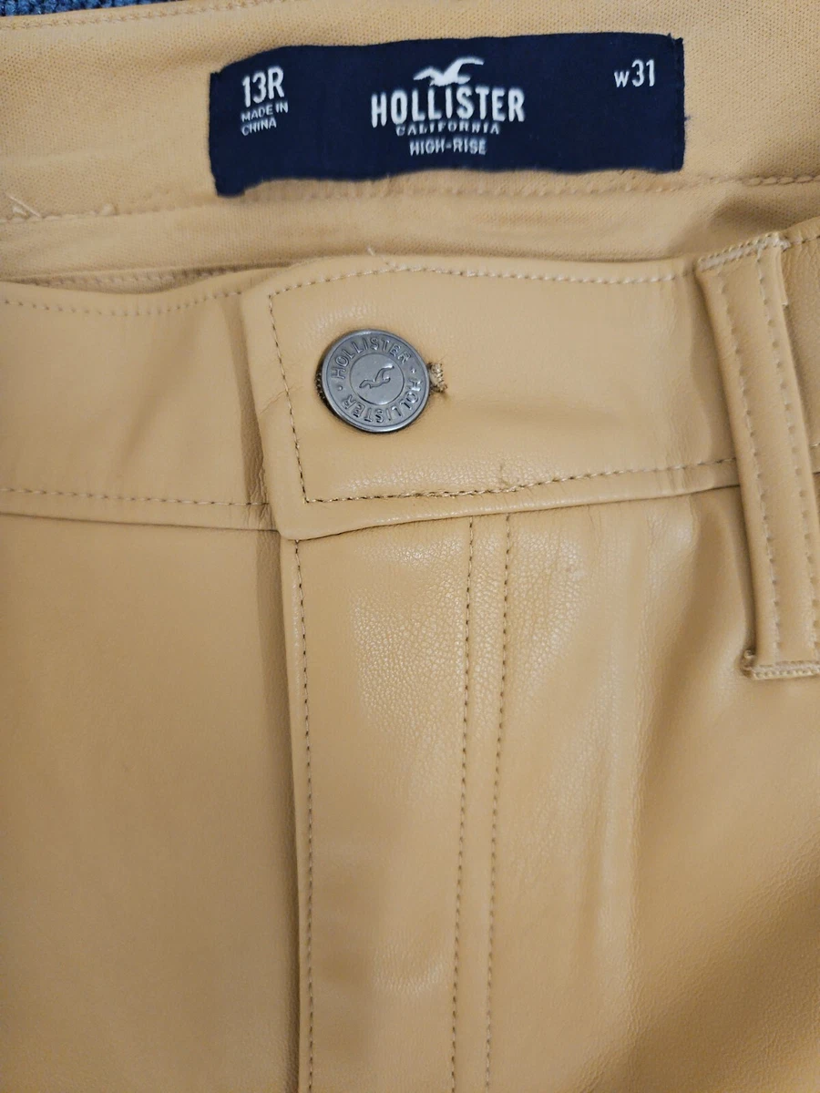 Hollister Tan Faux Leather High Rise Flare Pants Size 13R Waist 31