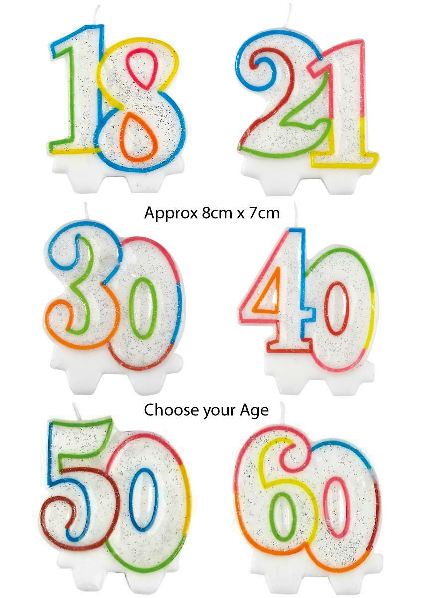 Amscan MILESTONE Birthday Candle 18th 21st 30th 40th 50th 60th 8cm
