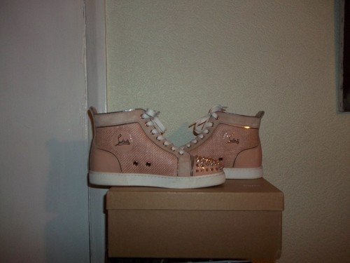 CHRISTIAN LOUBOUTIN ANKLE HIGH TOP TRAINERS BOOTS - LOU SPIKES ANTOINETTE 5.5 - Picture 3 of 12