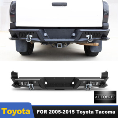 For 2005-2015 Toyota Tacoma Modular Rear Bumper w/ 2x 4'' Pod Lights + 2x D-Rings