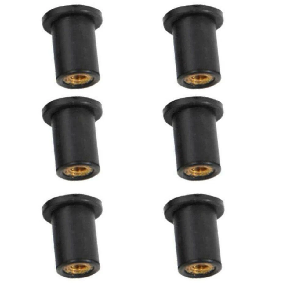 50 piezas M6 Motocicleta Goma Pozo Tuercas Parabrisas Parabrisas Carenado Capucha Sujetador Foto 4 de 4