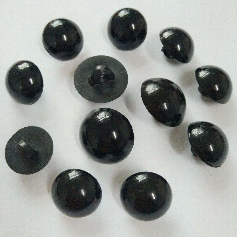 100x Plastic Black Shank Buttons For Toy Doll Eyes DIY Clothing Sewing Accessory - Image 2 of 4