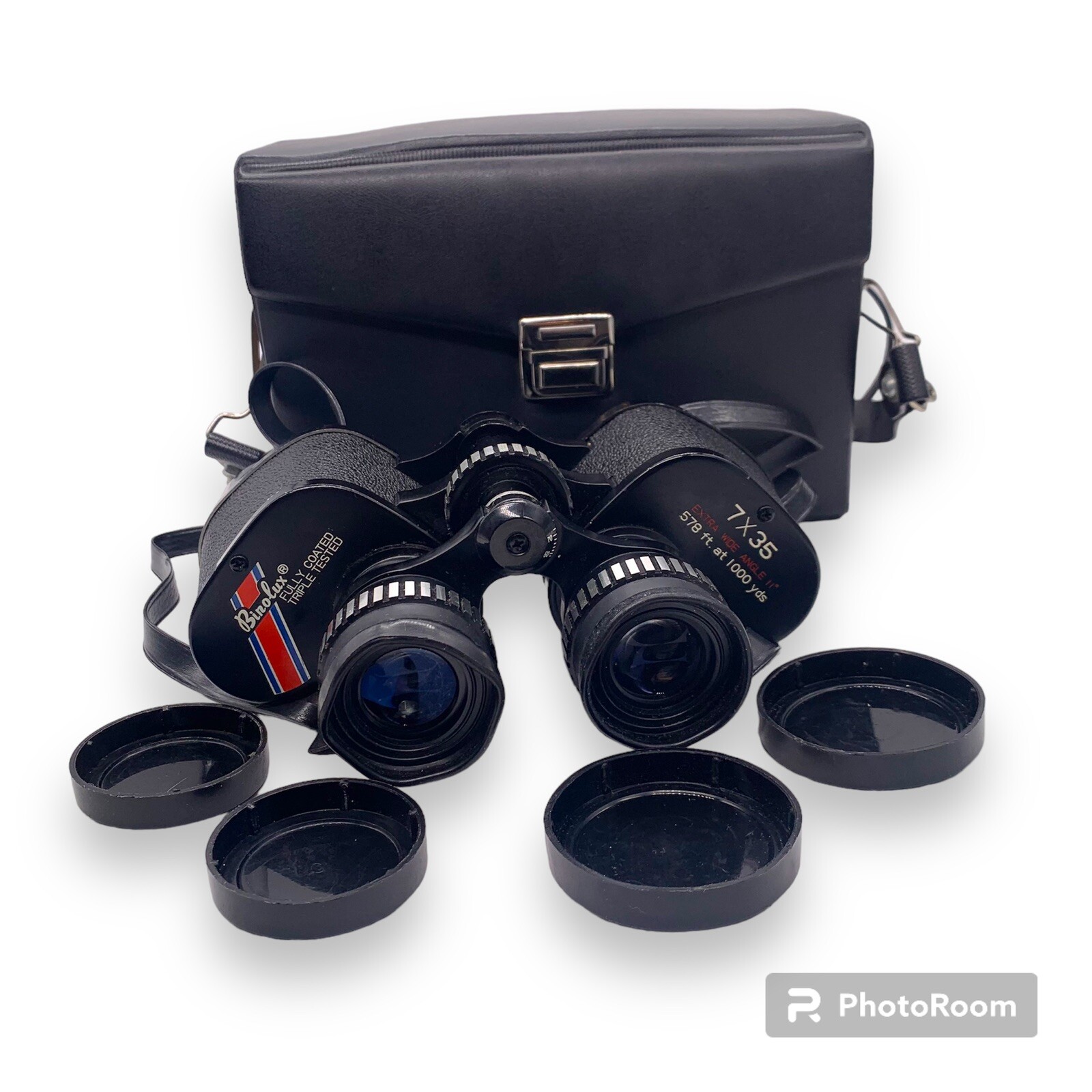 VTG Binolux Binoculars 7x35 Extra Wide Angle W/Hard Shell Case 578 ft