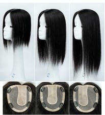 5.5"x6.3" Mono with Silk Top Part Virgin Human Hair Topper for Women 10" 18"