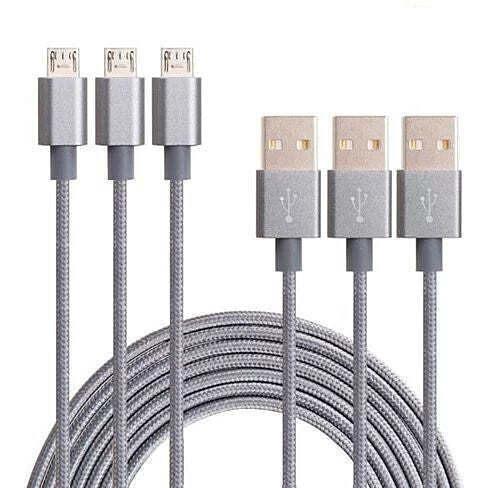 Type: Android,Color: Silver - 3 To Tango Apple Or Android Charging Cables 3ft-6f