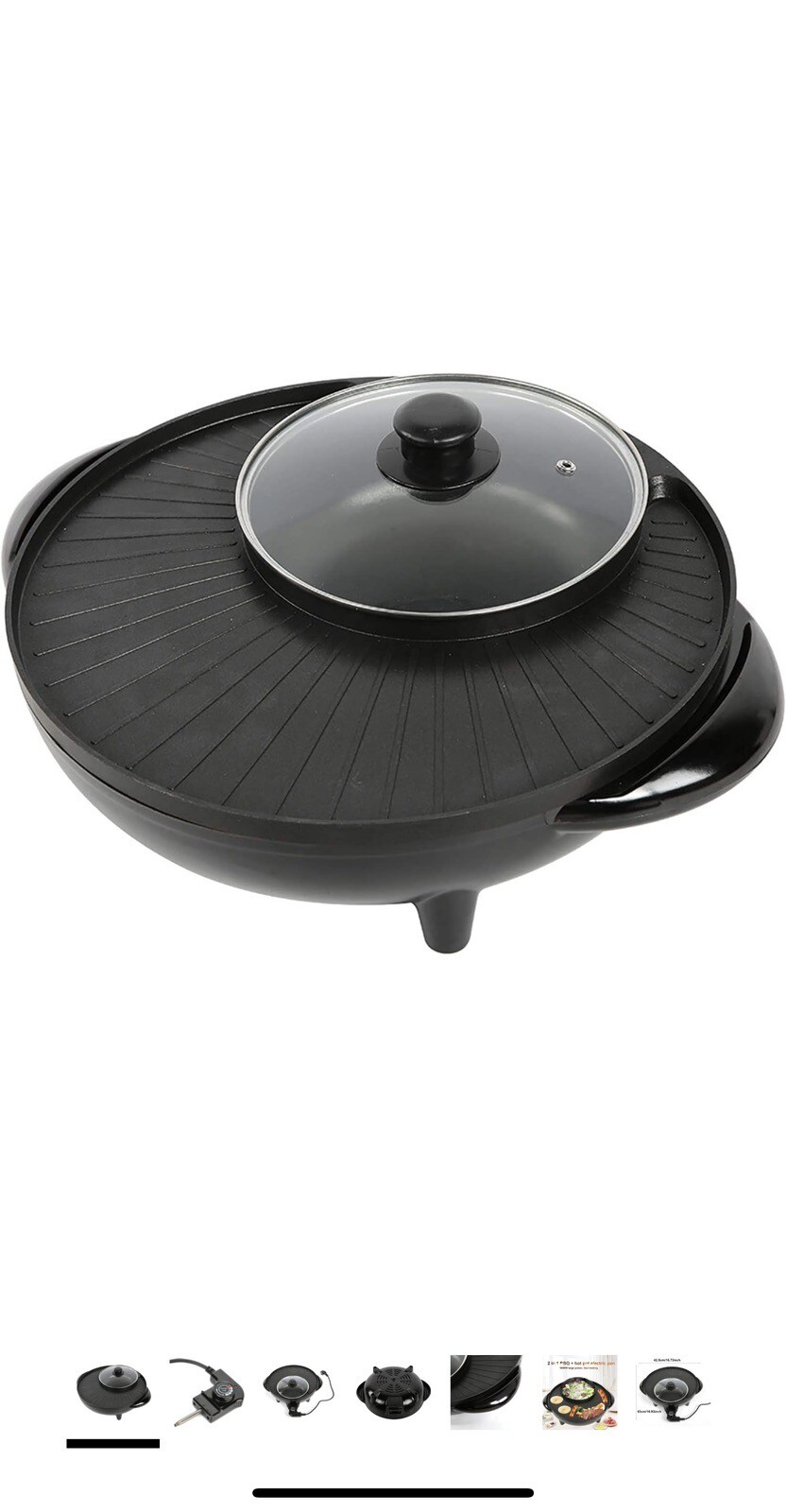 NEW OVENTE Electric Hot Pot & Smokeless Grill Black GH10133B eBay