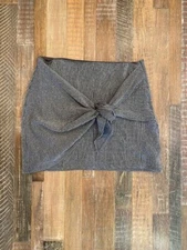 Grade & Gather Women's Skirt with Wrap Tie Decor Charcoal size L