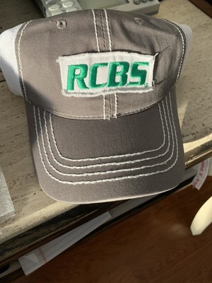 RCBS Gray/White Cap (hook & loop) Fastener,  Distressed Label Look 