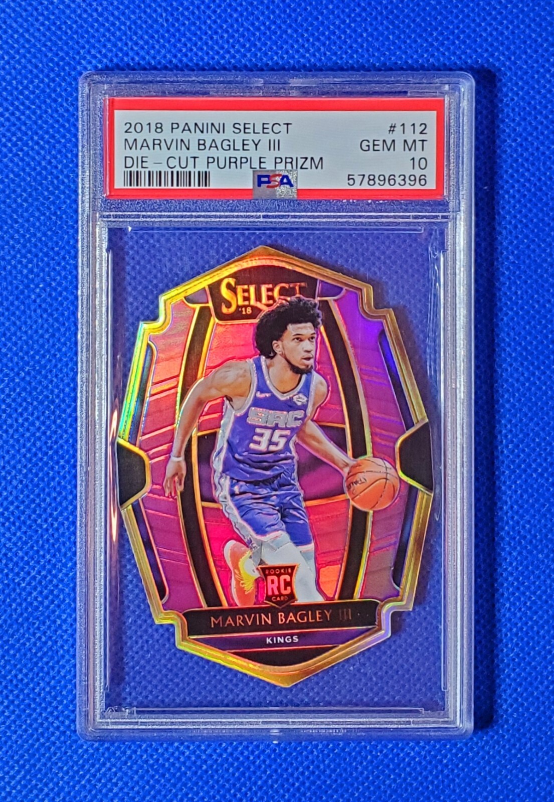 25/99 Marvin Bagley 2018 Select Die-Cut Purple Prizm Premier Rookie PSA 10 POP 3