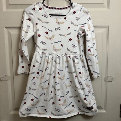 Harry Potter Girls' Long Sleeve Dress Size XL (14/16) Golden Snitch Print White | eBay Harry Potter Girls' Long Sleeve Dress Size XL (14/16) Golden Snitch Print White | eBay