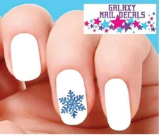 Waterslide Nail Decals - Set of 20  Holiday Christmas Blue Snowflake