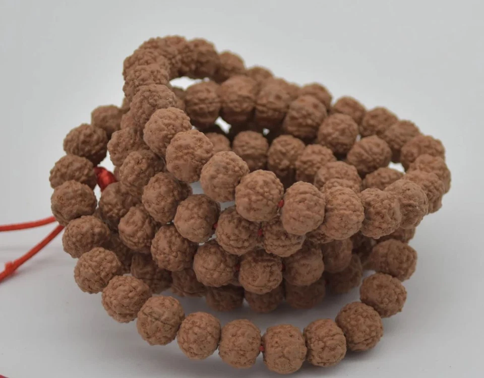 Rudraksha Rondelle Barrel Wood Beads - 108 Mala Prayer Beads 7mm 8mm 9mm 11mm - Image 4 of 4