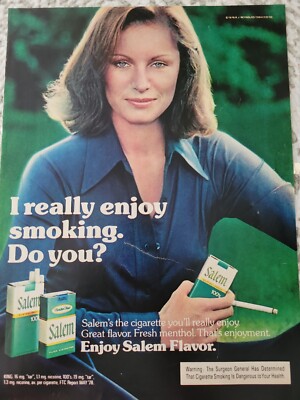 1978 I really enjoy smoking do you Salem cigarettes Pretty woman vintage ad 