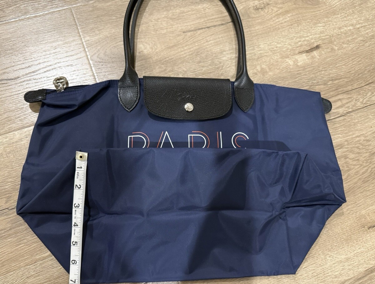 LONGCHAMP LE PLIAGE BLUE Limited PARIS VOUS AIME LOVES YOU