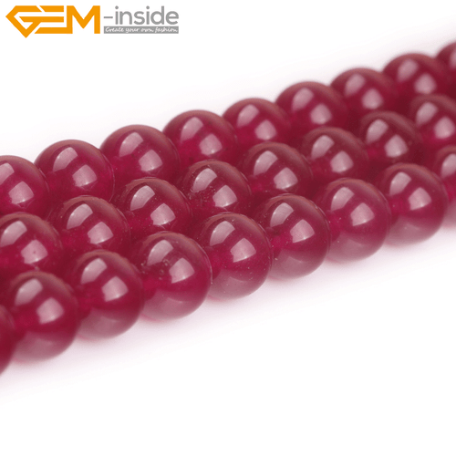 "Cuentas redondas de piedra preciosa de jade de ciruela de 4 mm 6 mm 8 mm 10 mm 12 mm 14 mm para hacer joyas 15" - Imagen 10 de 41