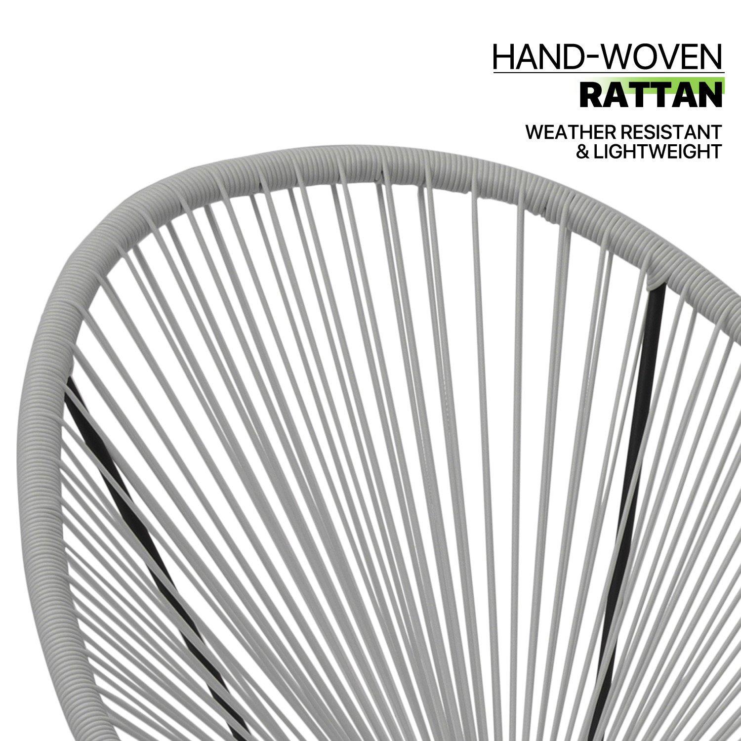 3 Pieces Outdoor Acapulco Chair Tempered Glass Table Bistro Set Patio Furniture