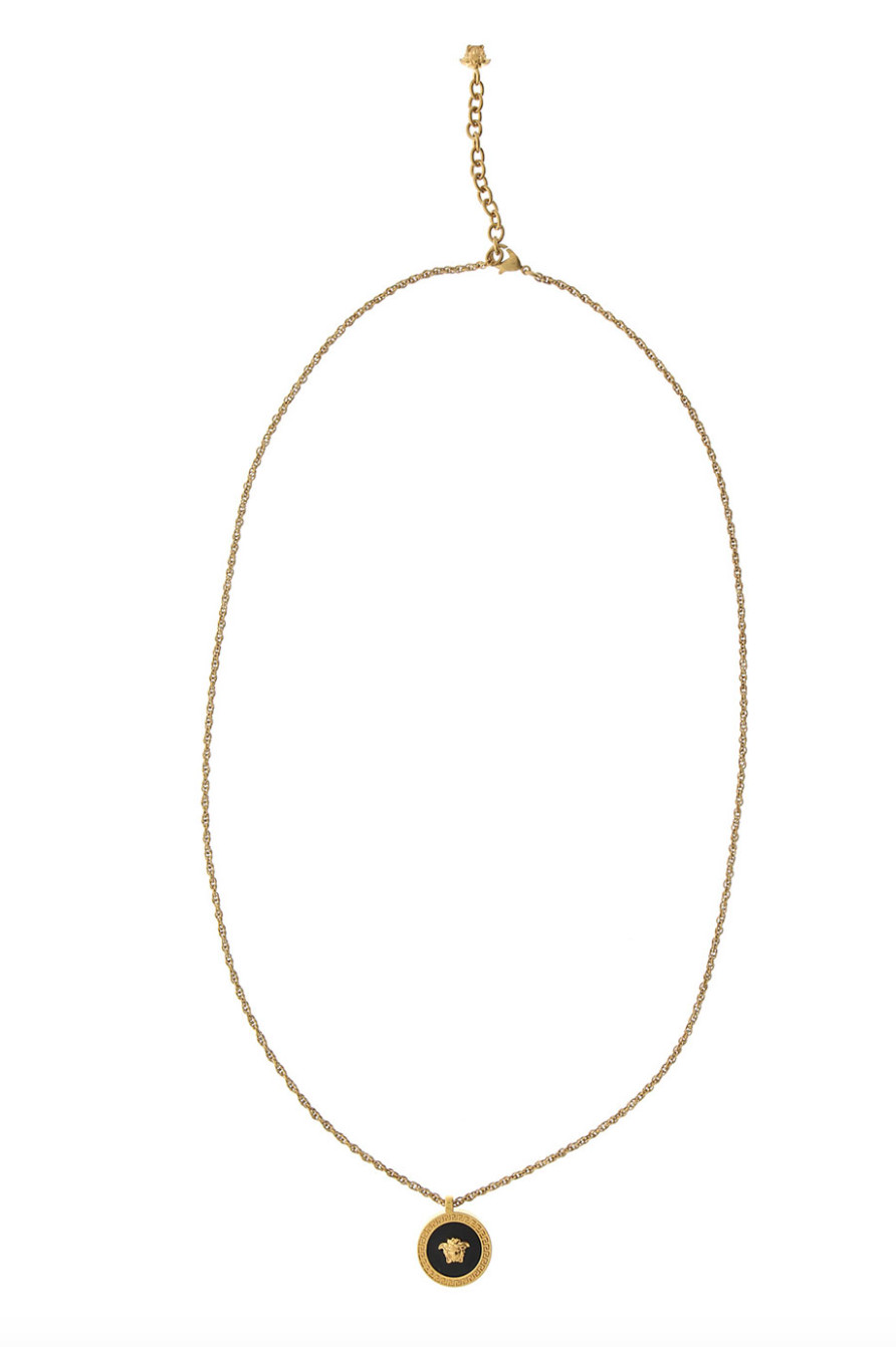 НОВОЕ мужское ожерелье с подвеской в виде головы Медузы от Versace W TAGS золотоечерное 44390₽