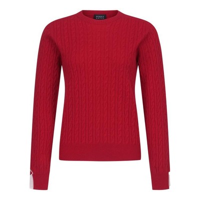 Genuine PEARLY GATES GOLF Solid Rope Knit Round Cashmere Sweater 