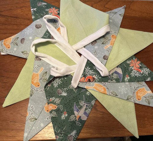 Tela Hecha a Mano Navidad Bunting 12 Banderas 3m - Rojo, Verde, Dorado, Plata, Mixto - Imagen 12 de 14