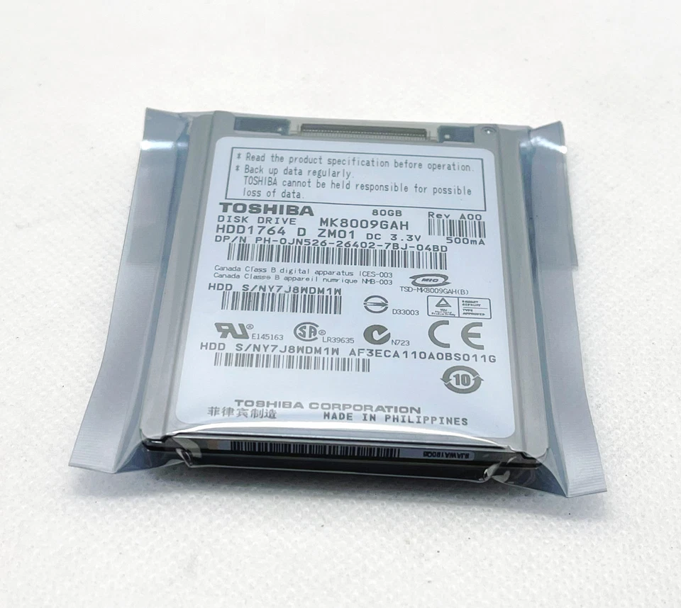 Toshiba MK8009GAH 80GB 1.8" CE hard drive for notebook/ IPOD/ Video camera. - Image 4 of 4