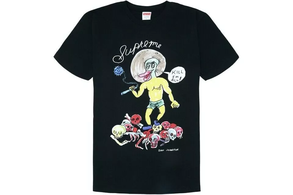 Tee Supreme Daniel Johnston Kill em all taille M noir SS20