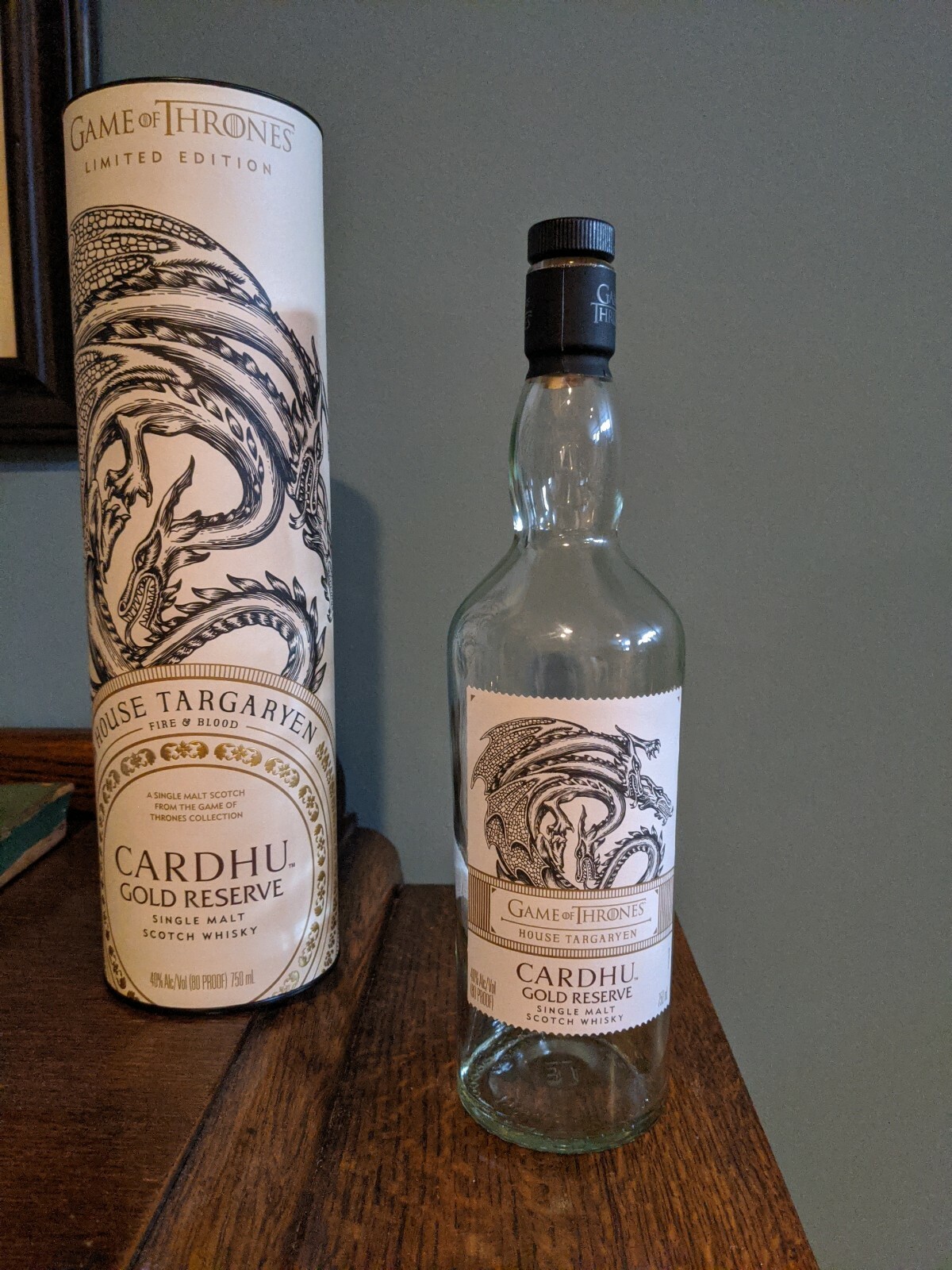 Game Of Thrones GOT House Targaryen Cardhu Scotch Whisky Bottle Tube Cork  Empty | eBay