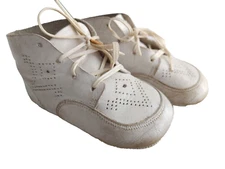 Vintage Poll-Parrot Baby Shoes Lace-Up High Top White #20732