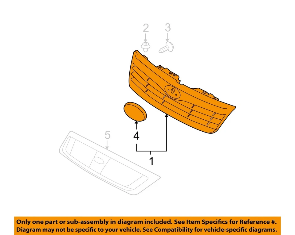 Used Front Grille fits: 2012 Subaru Forester Front Grade A - Изображение 3 из 4