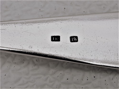 Large German POLAND Solid Silver Stuffing Spoon c1800 11" Hallmarked IN 13 Loth - Picture 7 of 7