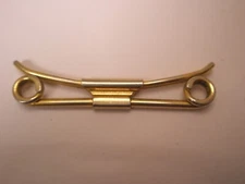 1-3/4" Gold Plated Curled Ends Vintage SWANK B&W PLATE Collar Bar L68