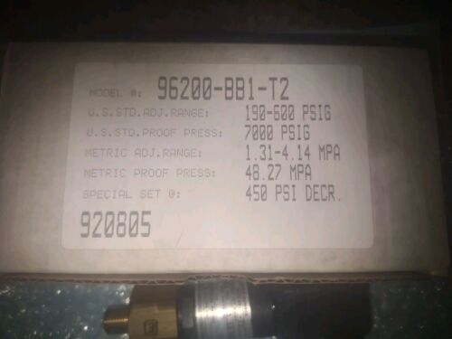 NUEVO INTERRUPTOR DE PRESIÓN GENUINO BARKSDALE 96200-BB1-T2 190-600 PSIG - Imagen 12 de 12