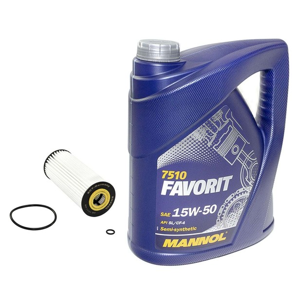MotoröL Set 15W50 Api Sl Cf 5 Liter ÖLfilter SH420L FüR Audi A4 Seat Skoda Vw Lt-image