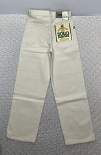 Vtg 90s Solo Semore Jeans Mens Tag 28 Apprx 24x30 Wide Baggy Skater Beige Denim
