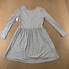 PPLA Women's Size Medium Heather Gray Ribbed Knit Long Sleeve Mini Dress NWT