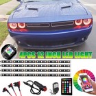 4X 12" bluetooth App Led Rgb Drl Halo Light Kit Neon Strip For Dodge Challenger