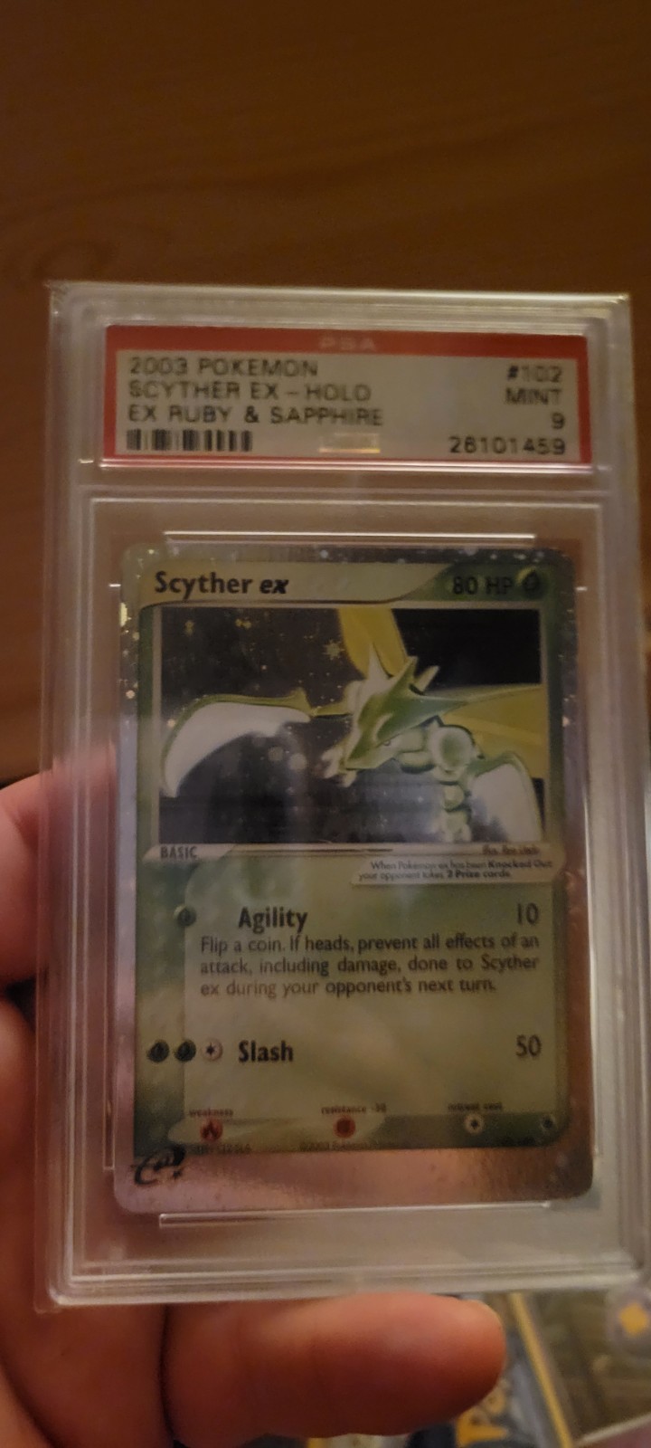 scyther ex pokemon card value (102/109) [EX: Ruby & Sapphire] done to Scyther during your opponents next turn. PSA 7 Scyther Ex-Holo Ruby