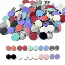 100 Sets Metal Snap Buttons, 10 Colors Solid Sewing Snaps for Fabric,Prong Sn...