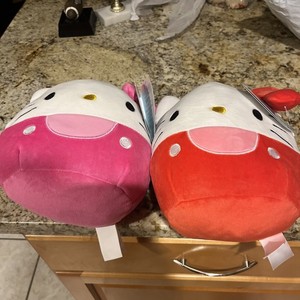 2 Pack Squishmallows Hello Kitty Pink And A Red  8" Plush *NEW