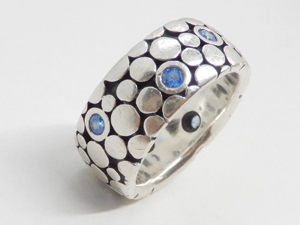 Pandora Sterling Silver Band Ring with Blue Cubic Zirconia 925 ALE - Image 4 of 4