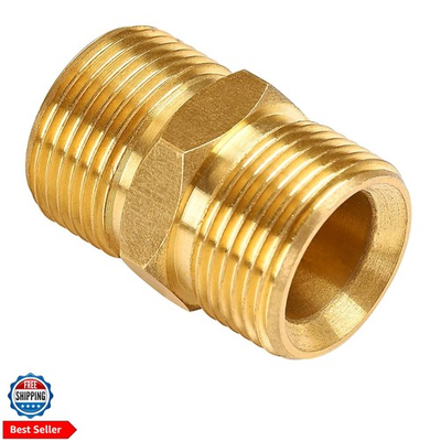 #ad Pressure Washer Hose Connector Solid Brass Double M22 14mm Male Coupler Pre... $16.98