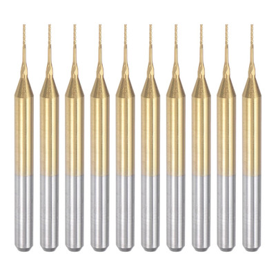 10Pcs 0.5Mm Titanium Coat Carbide End Mill Engraving Milling Cutter CNC Router B