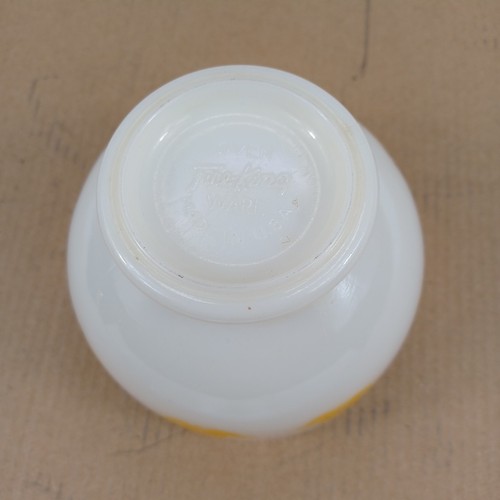 Fire King Yellow Tulip Pattern Cottage Cheese Bowl Milk Vintage CRACKS - 第 10/16 張圖片