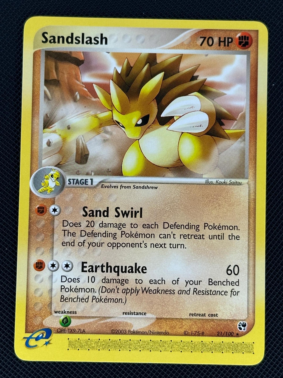 Sandslash 21/100 Rare Sandstorm Pokemon Near Mint