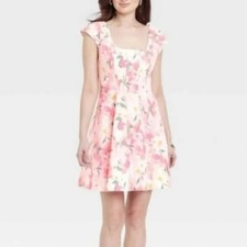 NWT A New Day Floral Pink Dress Size 17