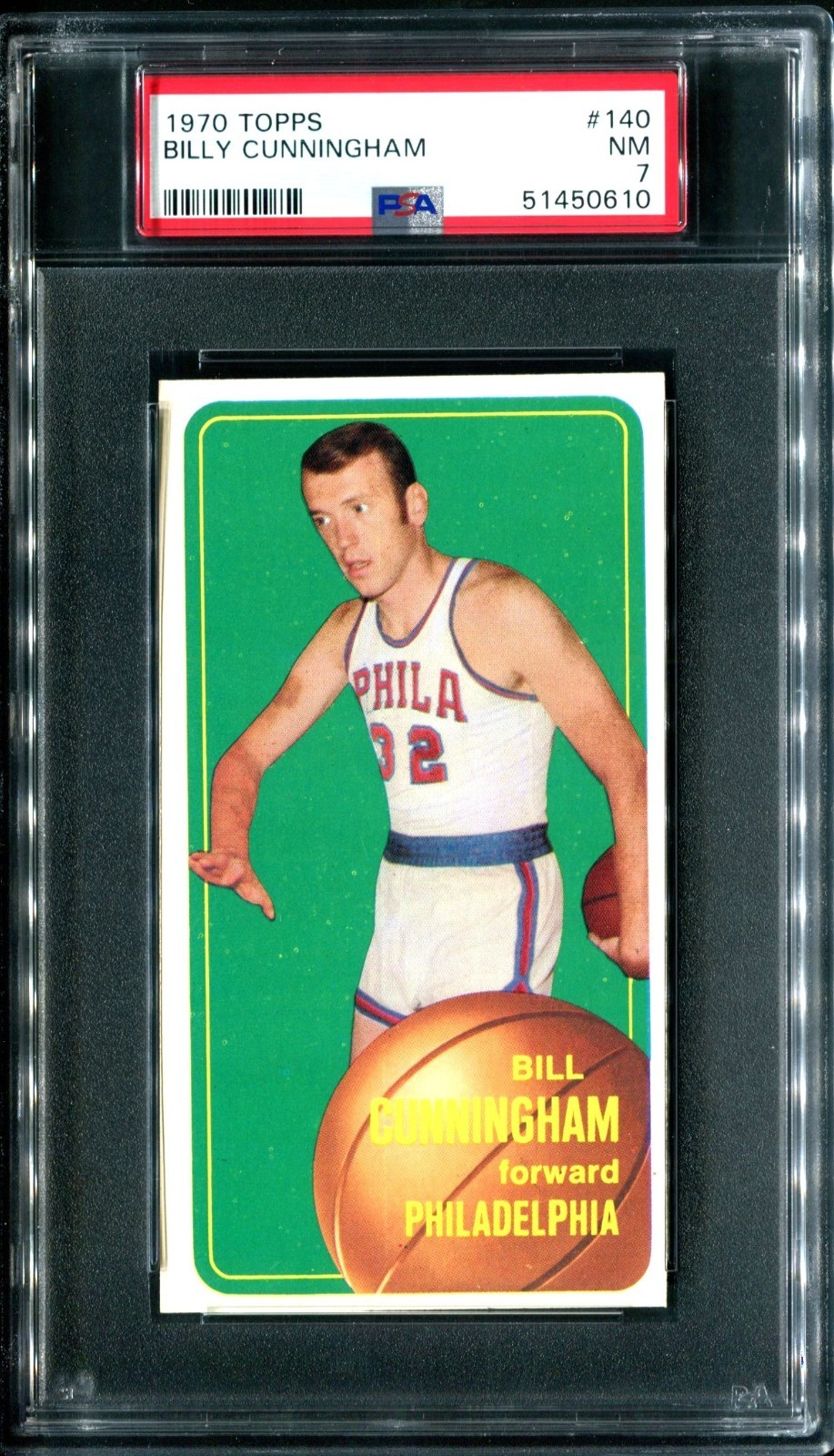 1970 Topps Basketball #140 Billy Cunningham PSA 7 NM