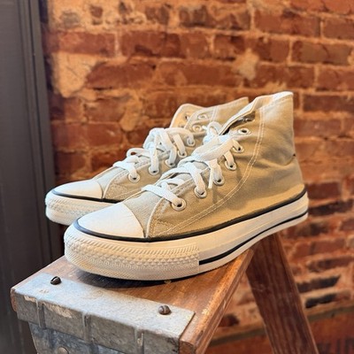 Vtg Converse All Star Chuck USA Made Grey Mens 4.5 Canvas High Top Shoes 70s 80s